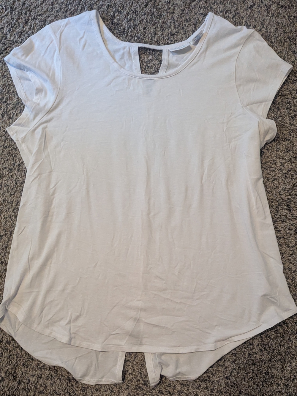 Sigrid Olsen White Short-Sleeve Tee with Back Keyhole
